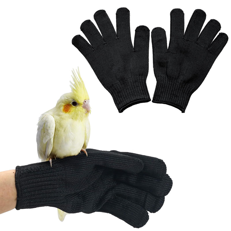 QBLEEV 1 Pair Bird Handling Anti-Bite Gloves, Small Animal Bite Proof Gloves for Training Black