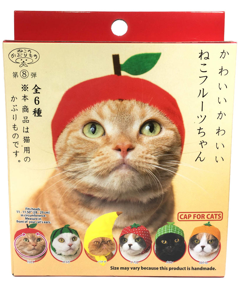 Kitan Club Cat Cap - Pet Hat Blind Box Includes 1 of 6 Cute Styles - Soft, Comfortable - Authentic Japanese Kawaii Design - Animal-Safe Materials, Premium Quality (Fruit) - BeesActive Australia