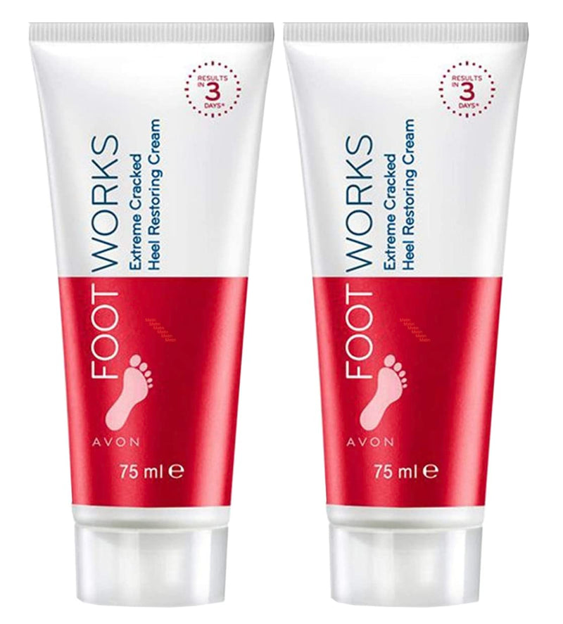 Avon Foot Works Maximum Strength Cracked Heel Cream - Lot of 2 2.5 Fl Oz (Pack of 2)