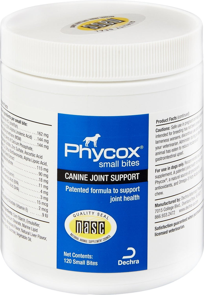 Dechra 192959807622 Phycox Canine Joint Support Small Bites 120 Count - PawsPlanet Australia