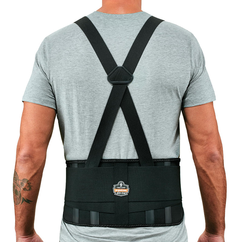 Ergodyne ProFlex 1625 Back Support Brace, Stays and Rubber Webbing for Snug Fit, Removeable Straps, Adjustable Black 2X-Large