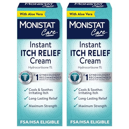 Monistat Instant Itch Relief Cream for Women, Fragrance-Free, 1 Oz, 2 Pk Pack of 2