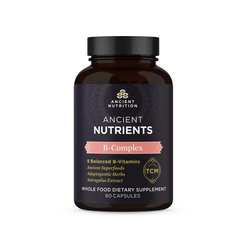 Ancient Nutrition Methylated Vitamin B Complex, Supports Energy Levels | 8 Balanced B-Vitamins, Supports Healthy Energy Levels, Adaptogenic Herbs, Enzyme Activated, Paleo & Keto Friendly, 60 Count