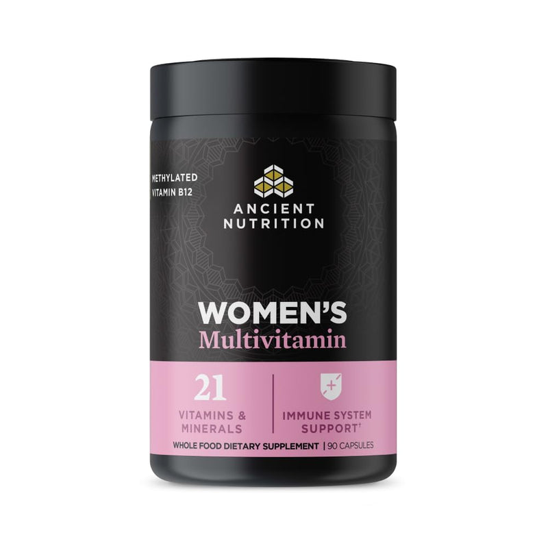 Ancient Nutrition Methylated Multivitamin for Women | Vitamin D, C, Methylated B12, Zinc, Magnesium, Supports Healthy Immune System and Bone Health, 90 Count Women's Multivitamin (90 count)