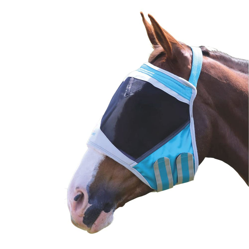 Shires Equestrian Fine Mesh Earless Fly Mask (Full, Teal) Full - BeesActive Australia
