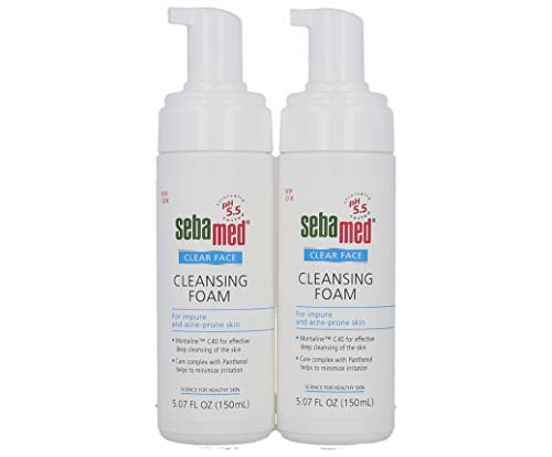 Sebamed Clear Face Cleansing Foam Gentle Face Wash for Impure Oily and Acne-prone Skin 5.07 Fluid Ounces (Pack of 2) 1 Count (Pack of 2)