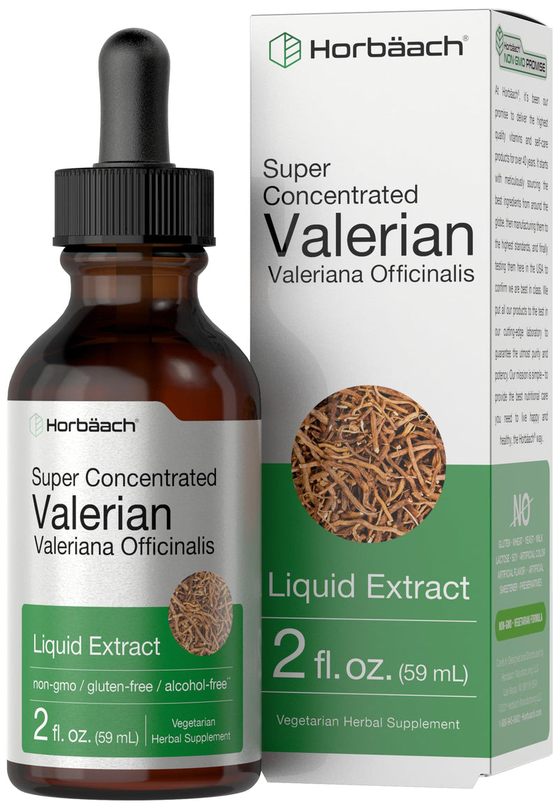 Horbäach Valerian Root Extract Drops | 2 fl oz | Alcohol Free | Vegetarian, Non- GMO Gluten Free Liquid - BeesActive Australia