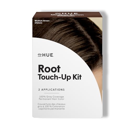 dpHUE Root Touch-Up Kit, Medium Brown - Permanent Hair Color for Gray Coverage - Includes Two Applications - Paraben, SLS & SLES Sulfate Free - Leaping Bunny Certified 1 Count (Pack of 1)
