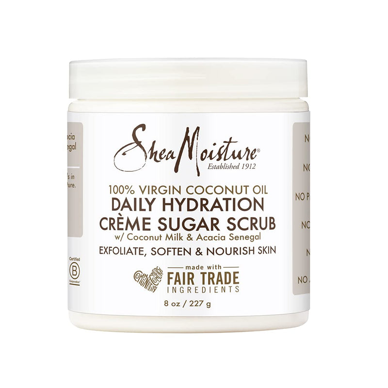 SheaMoisture Daily Hydration Crème Sugar Scrub Care for Dry Skin 100% Virgin Coconut Oil Acacia Senegal Exfoliating Scrub, Coffee, 8 Oz - BeesActive Australia