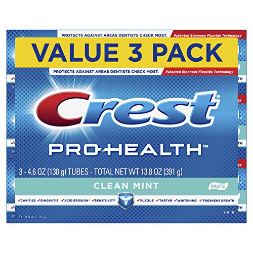 Crest Pro-Health Smooth Formula Toothpaste, Clean Mint, 4.6 oz, Pack of 3 (Packaging May Vary) 4.6 Ounce (Pack of 3) Old