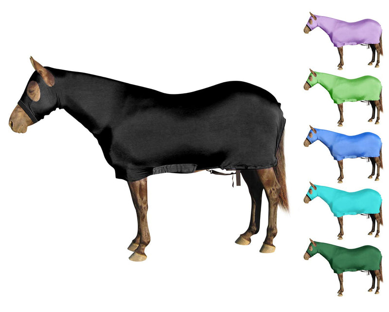Derby Originals Lycra Full Body Horse Sheets with Neck Cover Large (78-84") Black - BeesActive Australia