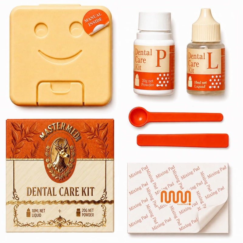 Zinc Oxide Eugenol Dental Cement Kit for Crowns, Bridges & Fillings | Includes Powder, Liquid & Mixing Accessories