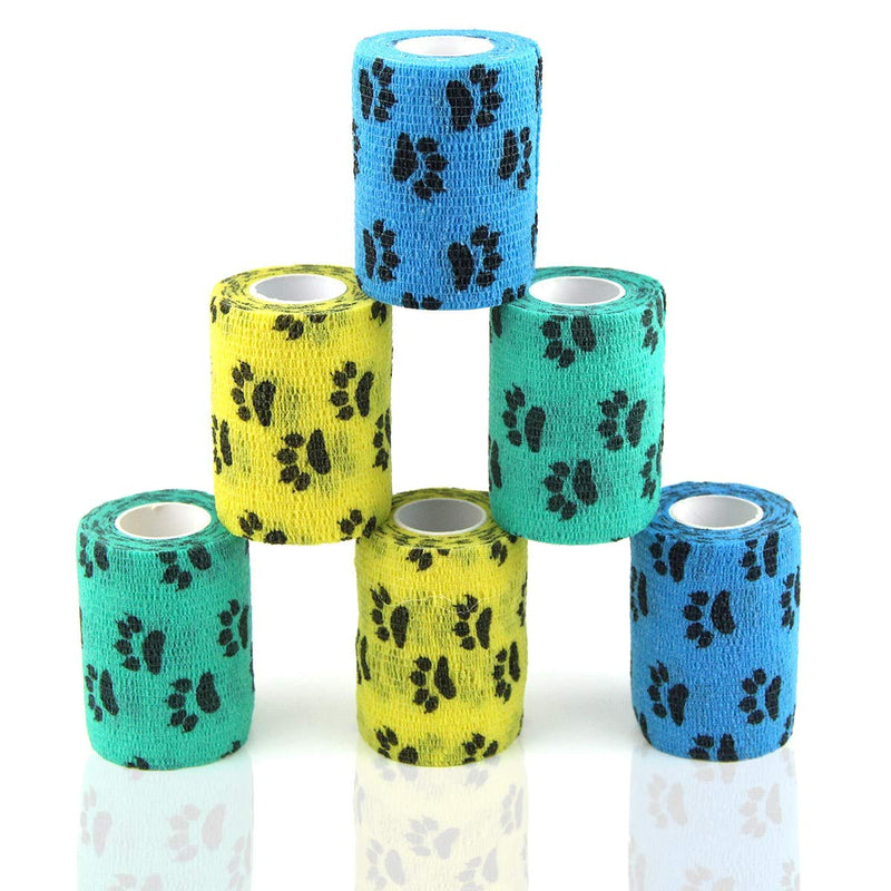 AUPCON Vet Wrap Cohesive Bandages Bulk Self Adhesive Bandage Wrap Self Adherent Wrap Non-Woven for Dogs Pet Animals & Ankle Sprains & Swelling 2 Inch x 5 Yards (3 Inch Claw) 3 Inch Claw - BeesActive Australia