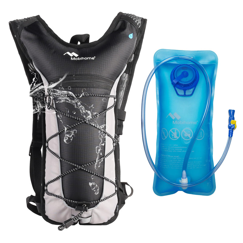 Hydration Backpack & 2L Leak Proof Water Hydration Bladder,Lightweight Running Backpack & Hydration Pack, Running, Hiking, Cycling, Climbing,Skiing for Men Women & Kids, Airflow Camel Pack Black-001