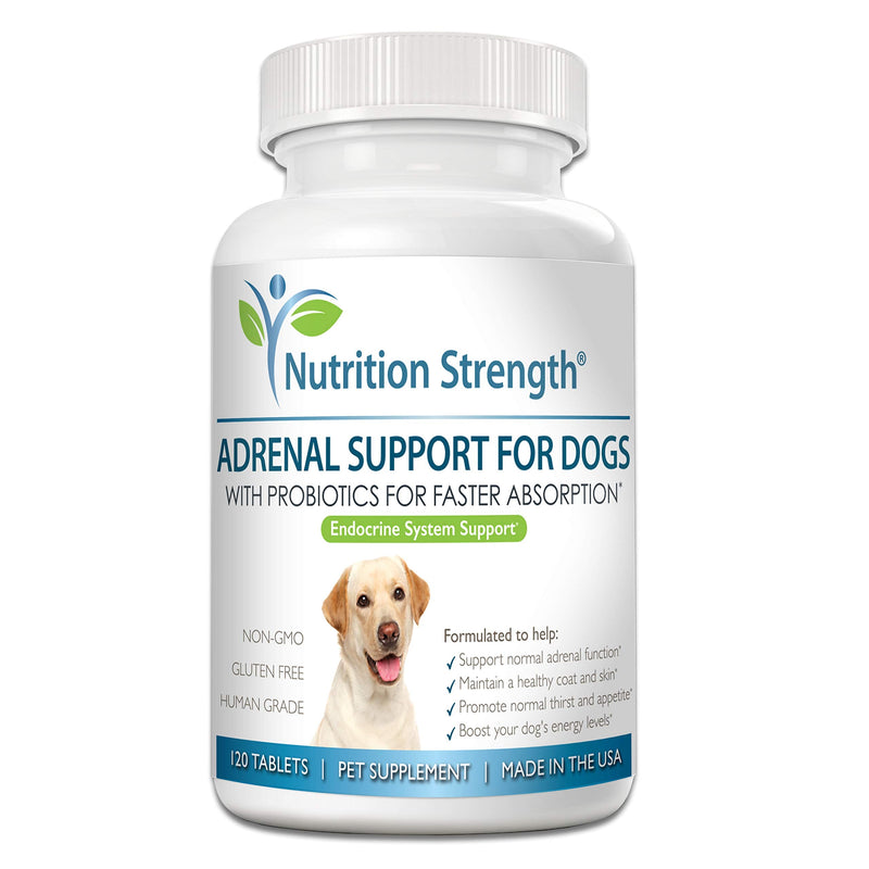 Adrenal Support for Dogs, Support for Dogs with Cushing's Disease, Maintain a Healthy Coat and Skin, Promote Normal Urination, Thirst and Appetite, 120 Chewable Tablets - PawsPlanet Australia