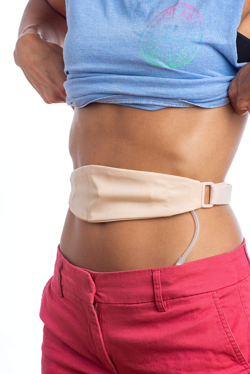 Stickman Original Tuck-Away PD Dialysis Belt (M BG 32-42") - Adjustable, Comfortable Peritoneal Dialysis Clothing for Discreet Tubing Concealment - Easy Access Catheter Support Beige Medium (Pack of 1)