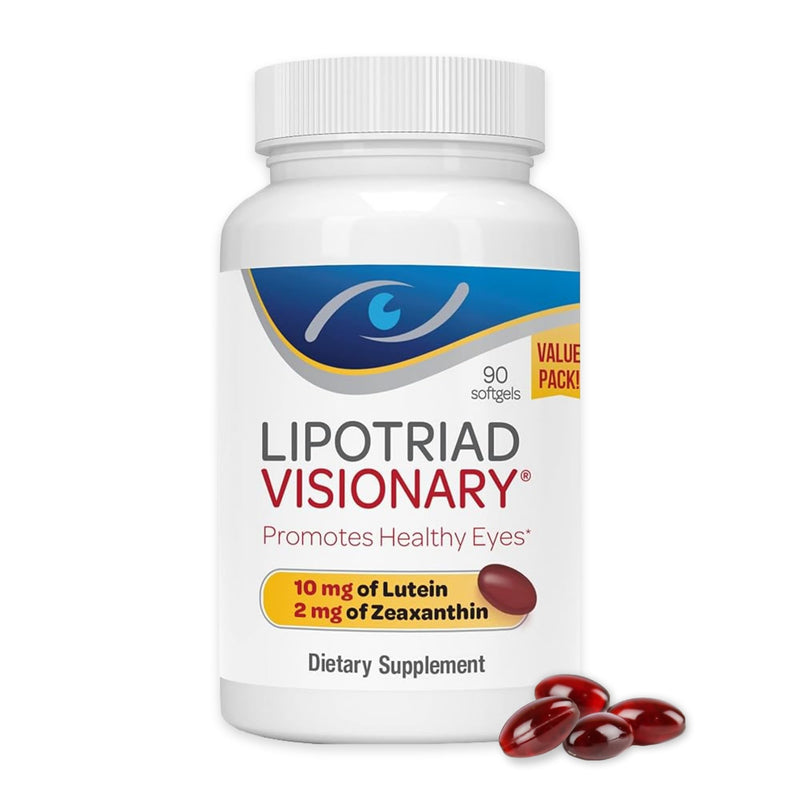 Lipotriad Visionary Eye Vitamins, 90 Capsules, 90-Day Supply | Lutein and Zeaxanthin Supplements with Other AREDS2 Ingredients for Age-Related Vision Support