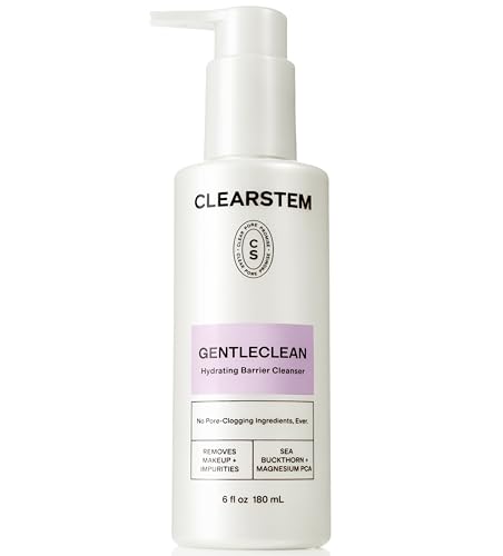 CLEARSTEM - GENTLECLEAN Vitamin C Infused Calming Wash - Facial Cleanser, Makeup Remover - Goldenseal + Green Tea - Facial Skin Care Products - Gluten Free, Cruelty Free - 6 fl oz / 180ml 6 Fl Oz (Pack of 1)