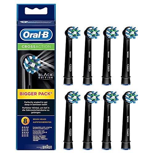 Brown Oral B Replacement Brush Multi-Action Brush/CROSS ACTION Black 8 Pieces EB50-8EL 8 Count (Pack of 1)