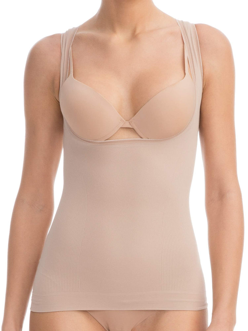Farmacell Bodyshaper 606B - Cupless Vest Push-up Support, 100% Made in Italy Small-Medium Nude - BeesActive Australia