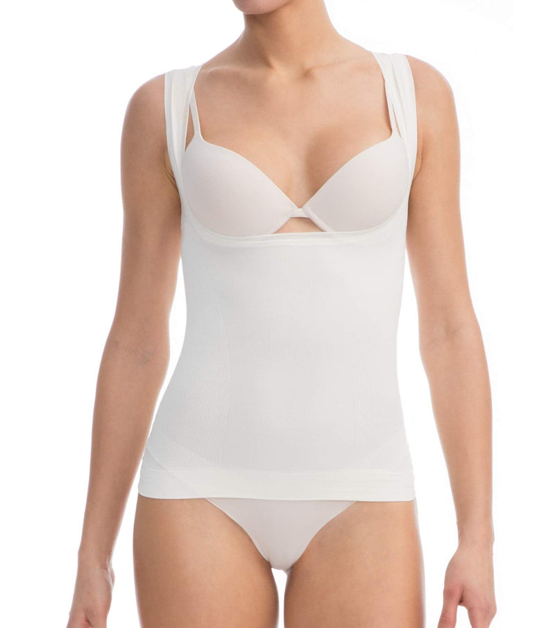 Farmacell Bodyshaper 606B - Cupless Vest Push-up Support, 100% Made in Italy Small-Medium Ivory - BeesActive Australia