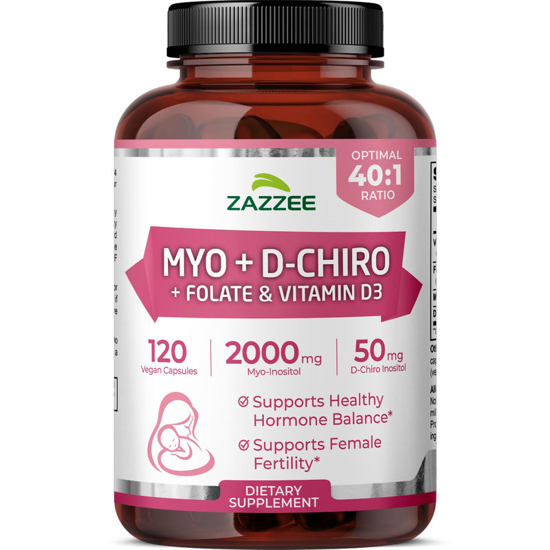 Myo and D-Chiro Inositol Supplement for Women - Fertility Supplement for Women with Ideal 40:1 Ratio Myo & D-Chiro Inositol D3 & Methylfolate Ovarian Support Vitamins - ISO Lab Tested (30 Servings) - BeesActive Australia