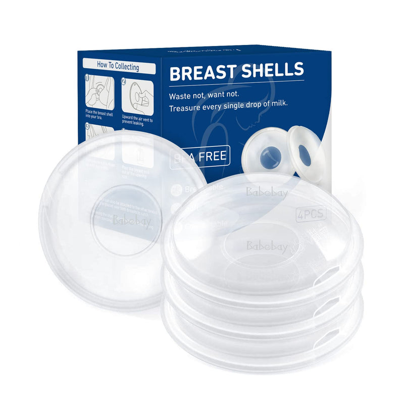 Breast Shells, 4 Pack Nursing Cups, Milk Saver, Protect Sore Nipples for Breastfeeding, Collect Breastmilk Leaks for Nursing Moms, Soft and Flexible Silicone Material, Reusable 4 Count (Pack of 1) - BeesActive Australia