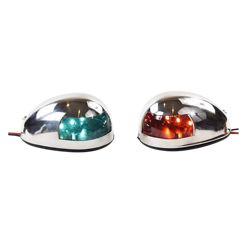 MARINE CITY LED Navigation Side Lights – Stainless Steel, Corrosion-Resistant, Waterproof, 3-3/16 Inches Length, Red & Green Bow/Stern Lights for Pontoon, Yacht & Boats (1 Set) - BeesActive Australia
