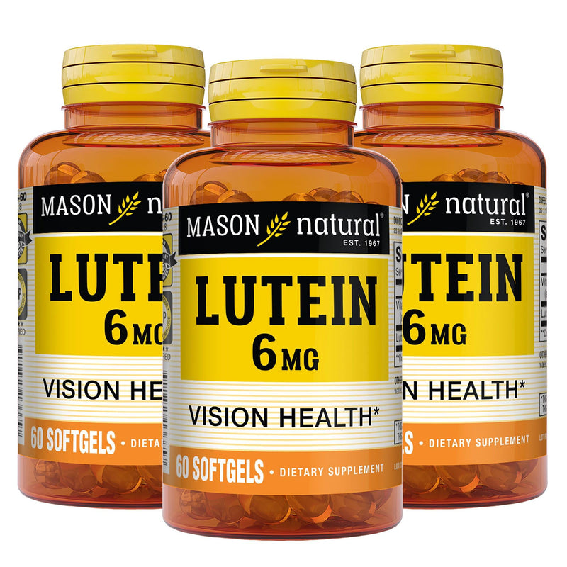 MASON NATURAL Lutein 6 mg with Vitamin E, 6 Month Supply, Healthy Vision & Eye Function, Supports Normal Eye Health, Pack of 3