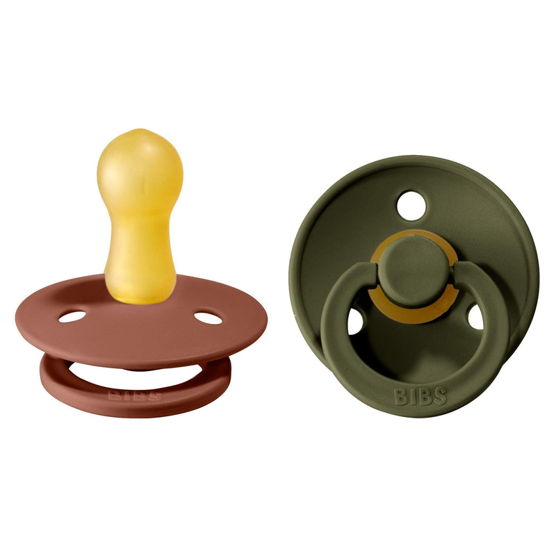 BIBS Baby Pacifier | BPA-Free Natural Rubber | Made in Denmark (Woodchuck/Hunter Green 6-18 Months) 2-Pack - BeesActive Australia