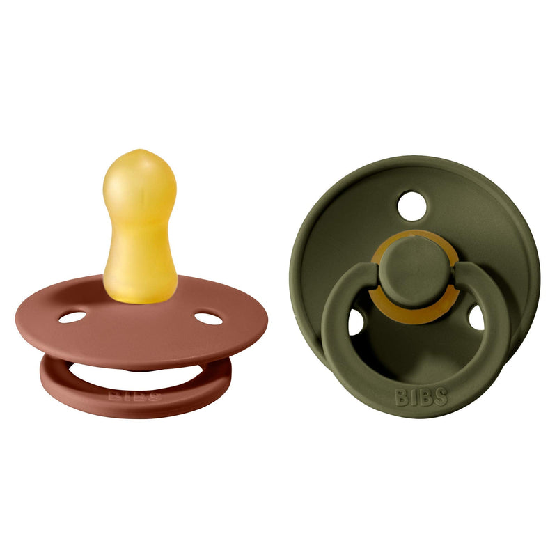 BIBS Baby Pacifier | BPA-Free Natural Rubber | Made in Denmark (Woodchuck/Hunter Green, 0-6 Months) 2-Pack - BeesActive Australia
