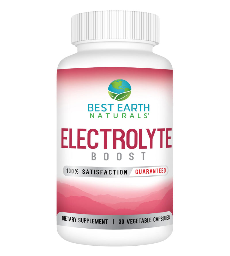 Best Earth Naturals Electrolyte Support Supplement - Support Electrolyte Balance with Vitamin D, Calcium, Magnesium, Sodium, Potassium, Boron and More - 30 ct. Capsules 30 Count (Pack of 1)