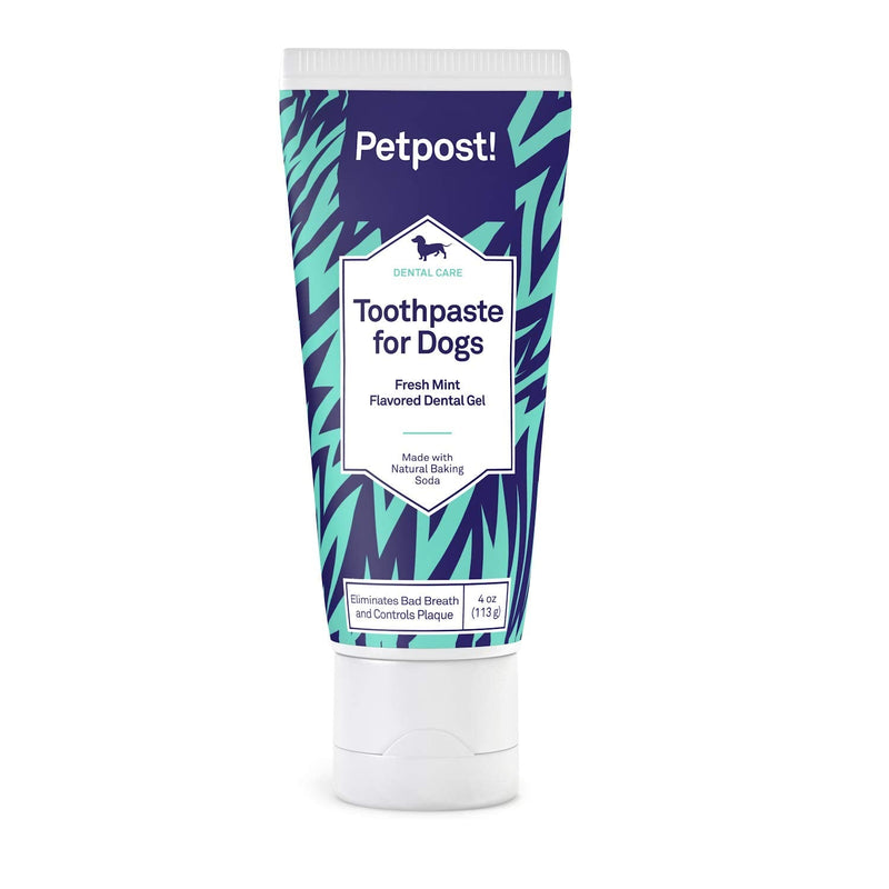 Petpost | Toothpaste for Dogs - Coconut Oil and Baking Soda Based Dental Gel That Naturally Eliminates Bad Breath - Dirt, Gunk, and Tooth Buildup Gone - Mint Flavor 4 oz. 4 Ounce (Pack of 1) - PawsPlanet Australia