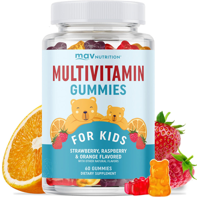 Kids Multivitamin Gummies | Vitamins A B C D & Zinc for Immunity & Growth | Daily Multivitamins for Children Ages 2+, Mixed Fruit Flavor, Gluten-Free, Third-Party Tested, 60 Gummies (1 Month Supply)