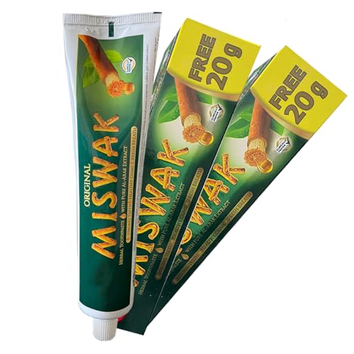 Egypt Natural Miswak Green Sewak Islamic Meswak Toothpaste for Fresh Breathing (2 X 140 gm)