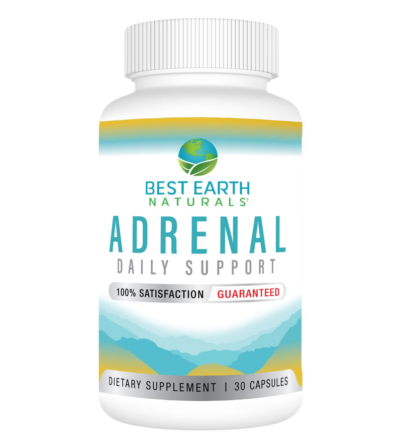 Best Earth Naturals - Adrenal Support for Adults - Holy Basil, B C Vitamins, L-Tyrosine, Rhodiola Rosea Root, Ashwagandha Supplements for Cortisol Manager Support - 30 Day Supply 30 Count (Pack of 1)