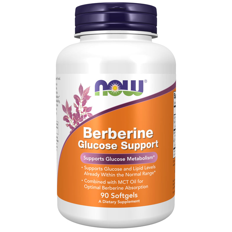 NOW Foods Supplements, Berberine Glucose Support, Combined with MCT Oil for Optimal Berberine Absorption, 90 Softgels - BeesActive Australia