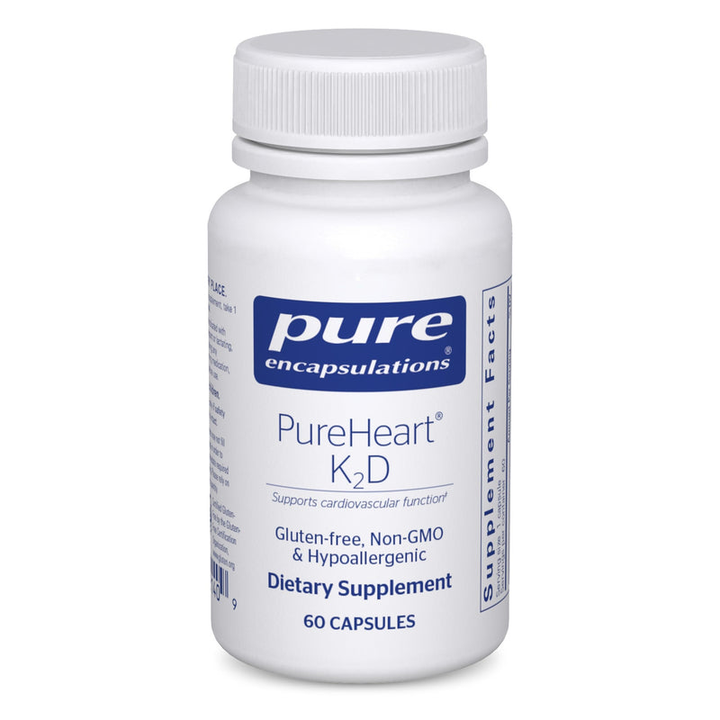 Pure Encapsulations PureHeart K2D, 60 Capsules | Heart Health Supplement*, with Vitamin K2 and D3, Cholecalciferol Vitamin D and MK-7, Non-GMO and Vegetarian