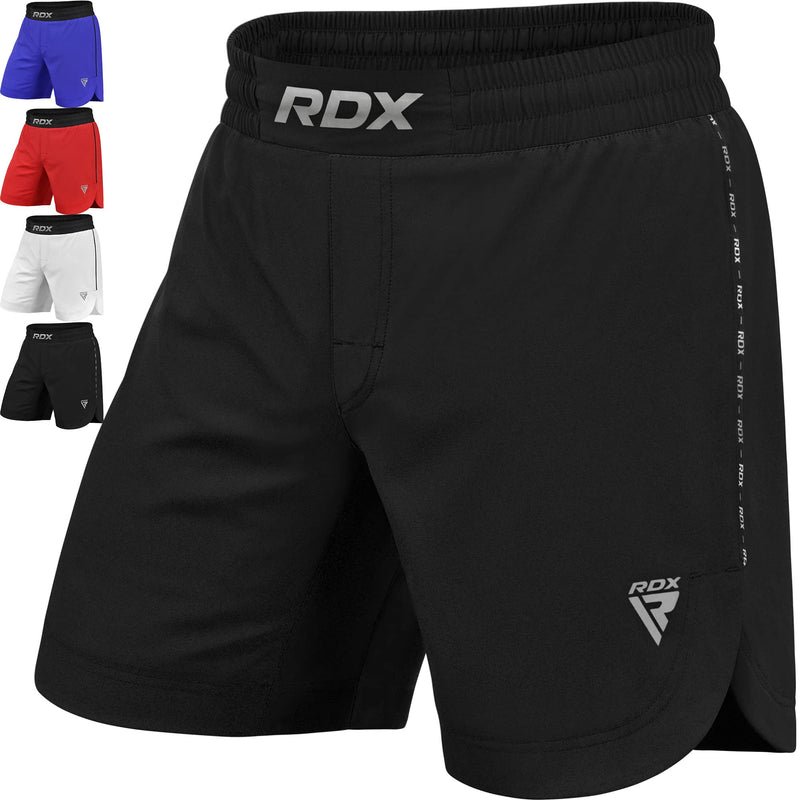 RDX MMA Shorts for Training & Kickboxing – Fighting Shorts for Martial Arts, Cage Fight, Muay Thai, BJJ, Boxing, Grappling Large Black