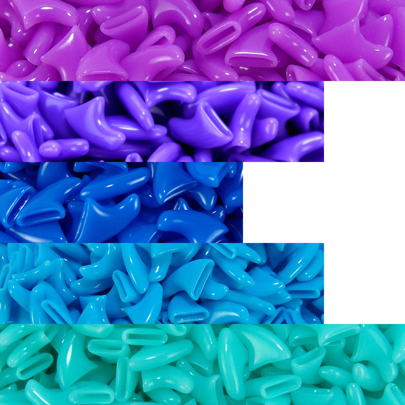 zetpo 100 pcs Cat Nail Caps | Cat Claw Covers | with Adhesives and Applicators (M, Purple, Violet, Blue, Sky Blue, Turquoise) Medium - BeesActive Australia