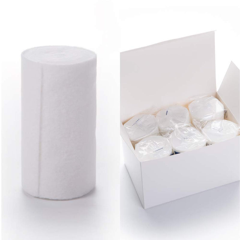 Hopsora Cast Padding 6 Rolls 4" x 8ft 100% Cotton Individual Pack Undercast padding Cast Supplies Wound Care Medical Cotton 4x96 Inch (Pack of 6) - BeesActive Australia
