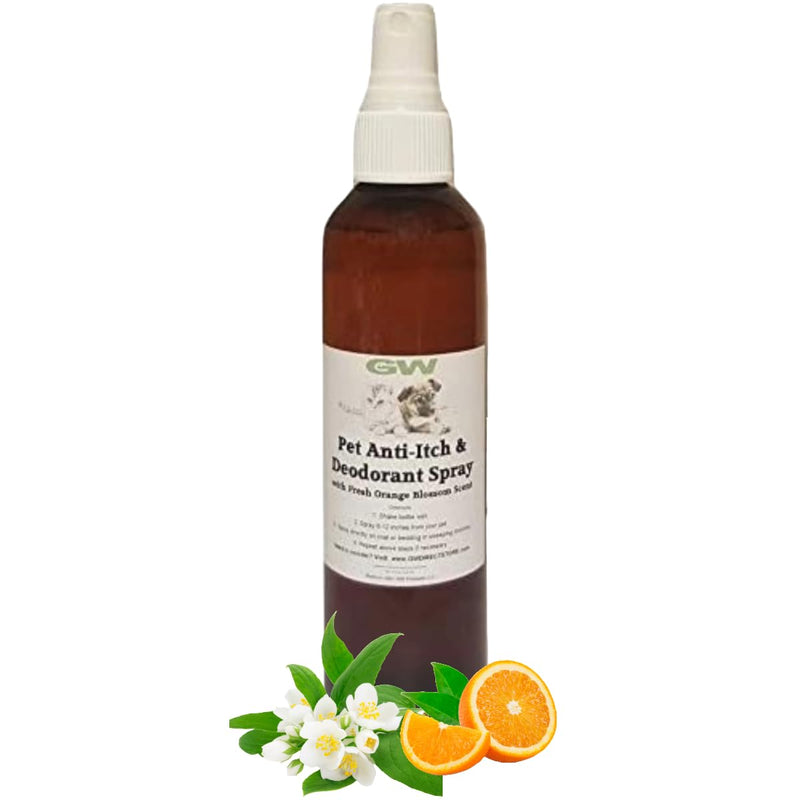 GW Natural Dog Deodorant Cologne & Anti-Itch Spray for Dogs and Cats with Jasmine Orange Blossom Scent - PawsPlanet Australia