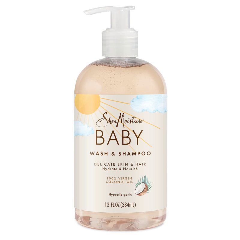 SheaMoisture Baby Wash and Shampoo 100% Virgin Coconut Oil for Baby Skin Cruelty Free Skin Care 13 oz - BeesActive Australia