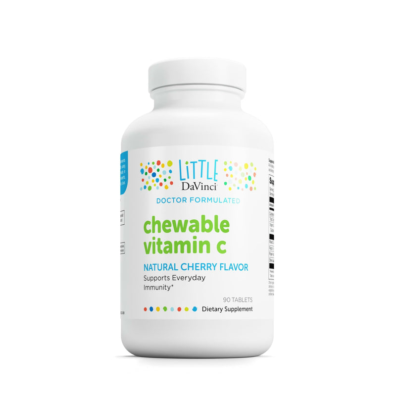 Little DaVinci Chewable Vitamin C - Kids Vitamin C Supplement to Support the Immune System, Healthy Skin and Overall Wellness - With Pectin, Rose Hips and More - Cherry Flavor - 90 Chewable Tablets