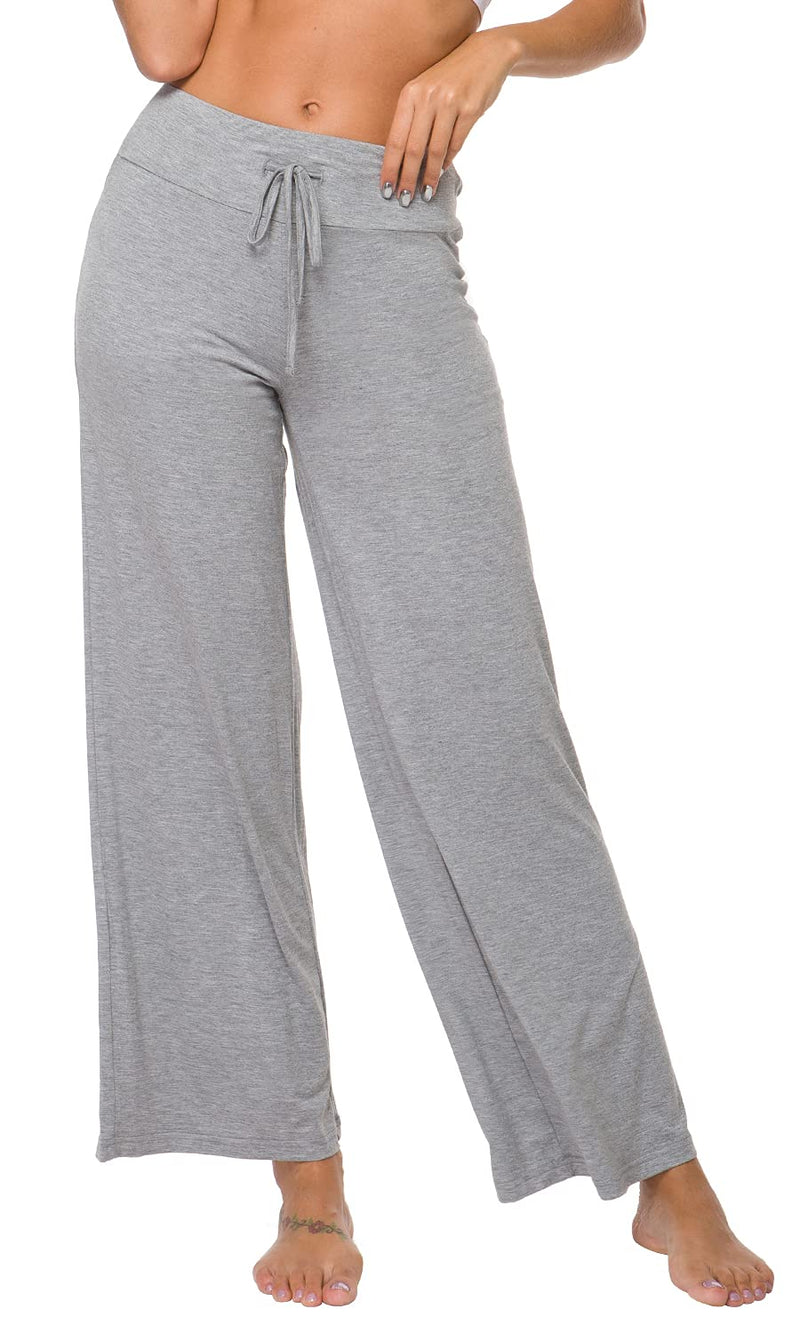 WiWi Bamboo Pajama Pants for Women Plus Size Pajamas Bottoms Wide Leg Lounge Sweatpants Soft Sleep Pant S-4X A-heather Grey 4X - BeesActive Australia