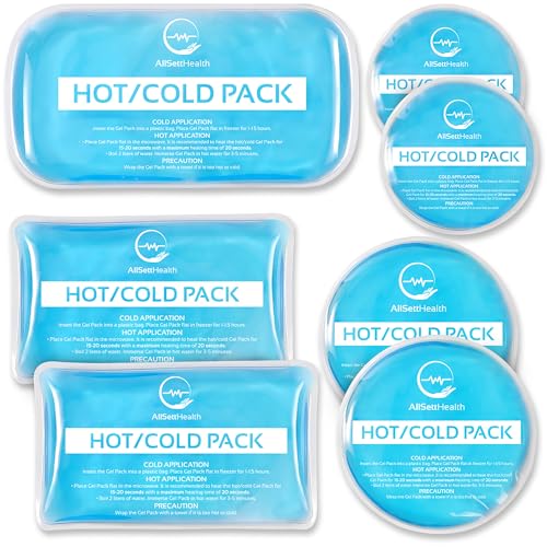 7 Piece Reusable Ice Packs for Injuries, Gel Ice Packs for Cold Therapy (Variety) 7 Pack
