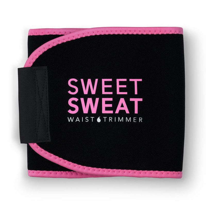 Sweet Sweat Waist Trimmer for Women and Men - Sweat Band Waist Trainer for High-Intensity Training & Workouts, 5 Sizes Small Black/Pink - BeesActive Australia
