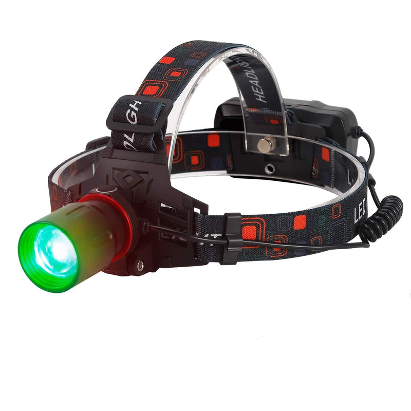 BESTSUN 1000 Lumen Green Hunting Headlamp Zoomable Brightest Green LED Night Hunting Light Waterproof Rechargeable Headlight for Coyote Hog Varmint Predator with USB Cable