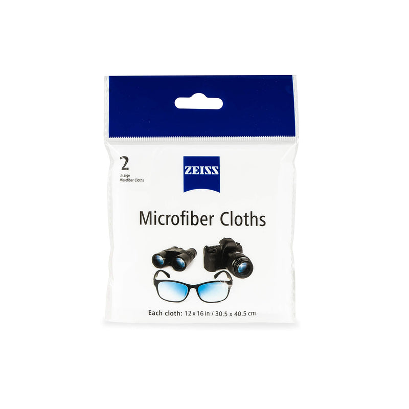 ZEISS MicroFiber Lens Cleaning Cloth (Pack of 2) JUMBO SIZE 2 Piece Cloth Set