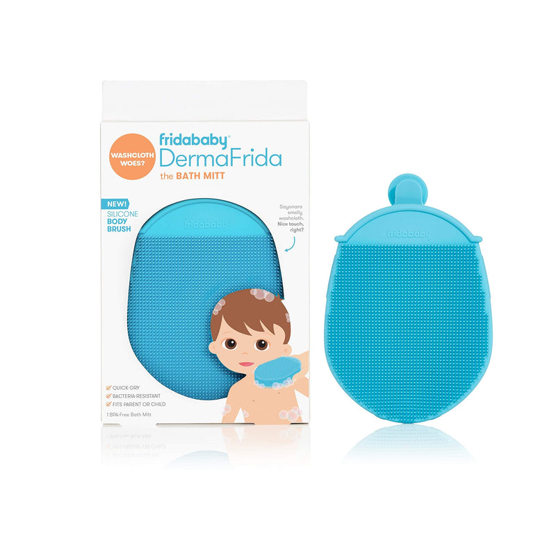 Frida Baby DermaFrida the Bath Mitt | Toddler Quick-Dry Body Bath Brush, Silicone, Replacement to Kid's Washcloth | Fits Both Parent or Child for Early Stage Development - BeesActive Australia